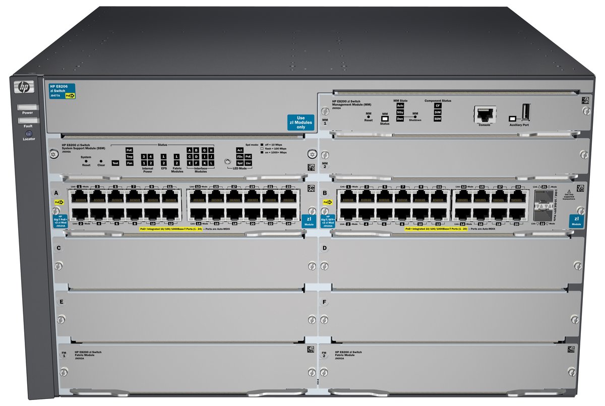 slide 1 of 4,show larger image, hp 8206 zl switch with premium software
