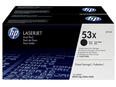 HP 53X 2-pack High Yield Black Original LaserJet Toner Cartridges