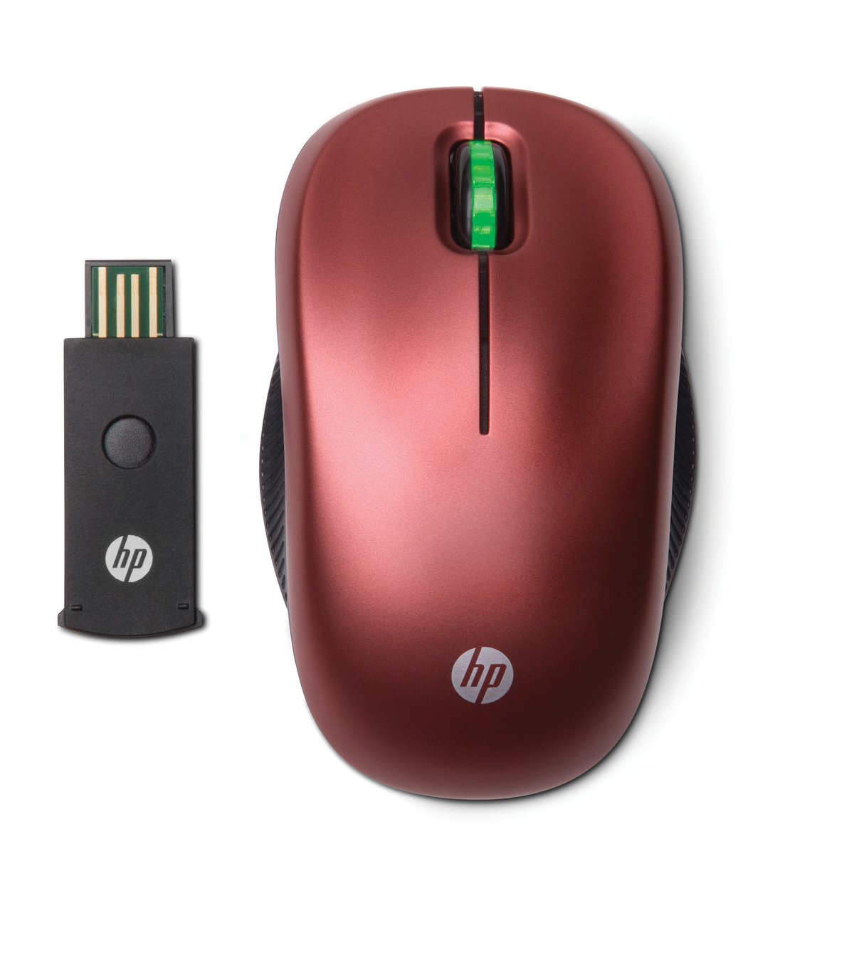 slide 1 of 2,show larger image, hp wireless optical (red) mouse