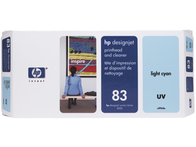HP 83 Light Cyan DesignJet UV Printhead and Printhead Cleaner