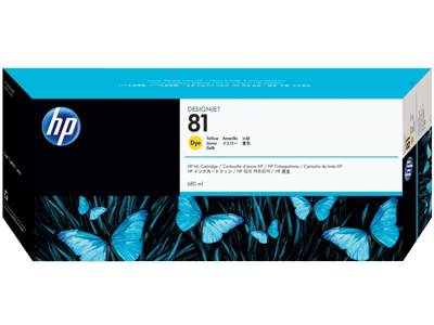 HP 81 680-ml Yellow DesignJet Dye Ink Cartridge